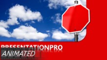 Blank Stop In Clouds Widescreen PPT PowerPoint Animated Template Background