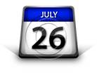 Calendar July 26 PPT PowerPoint Image Picture