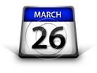 Calendar March 26 PPT PowerPoint Image Picture