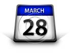 Calendar March 28 PPT PowerPoint Image Picture