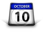 Calendar October 10 PPT PowerPoint Image Picture