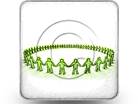 United We Stand Green Square Color Pencil PPT PowerPoint Image Picture