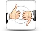 thumbs up down Square Color Pencil PPT PowerPoint Image Picture