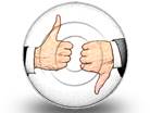 thumbs up down Circle Color Pencil PPT PowerPoint Image Picture