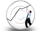 Business Man Pushing Graph Circle Color Pencil PPT PowerPoint Image Picture