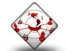Global Computer Network Red Diamond PPT PowerPoint Image Picture