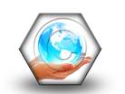 Globe In Hand Hex PPT PowerPoint Image Picture