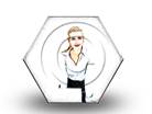 Modern Woman Color Pencil HEX PPT PowerPoint Image Picture