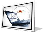 Goldfish Jump Laptop F PPT PowerPoint Image Picture