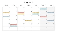 Calendars 2021 Monthly Monday May
