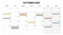 Calendars 2021 Monthly Monday October