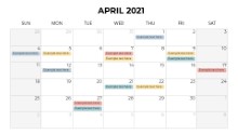 Calendars 2021 Monthly Sunday April