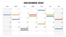 Calendars 2022 Monthly Sunday December