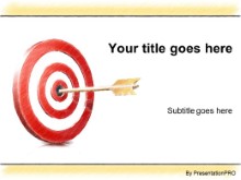 PowerPoint Templates - Bullseye Target Arrow Yellow color pen