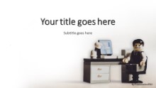 PowerPoint Templates - Anxious Office Toy White Widescreen