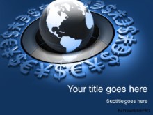 PowerPoint Templates - World Currency Globe Blue