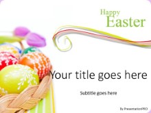 Easter Egg Basket B PPT PowerPoint Template Background