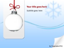 Holiday Glass Ornament Blue 2 PPT PowerPoint Template Background