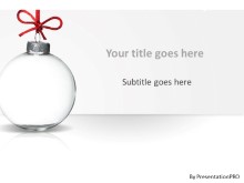 Holiday Glass Ornament White PPT PowerPoint Template Background
