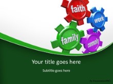 Life Gears Green PPT PowerPoint Template Background