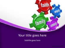 Life Gears Purple PPT PowerPoint Template Background