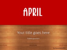 April Red PPT PowerPoint Template Background