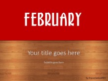 February Red PPT PowerPoint Template Background