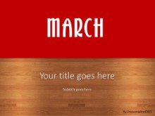 March Red PPT PowerPoint Template Background
