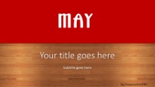 May Red Widescreen PPT PowerPoint Template Background