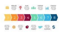 PowerPoint Infographic - Process 8 Chevrons