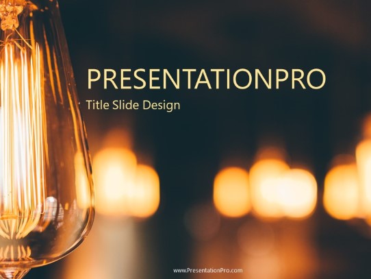 Antique Light Bulbs PowerPoint Template title slide design