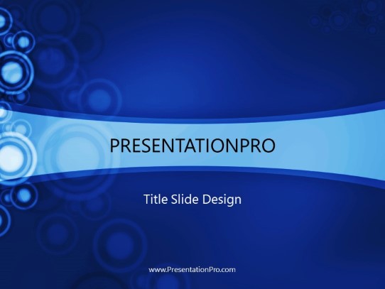 Bubble Circle Blue PowerPoint Template title slide design