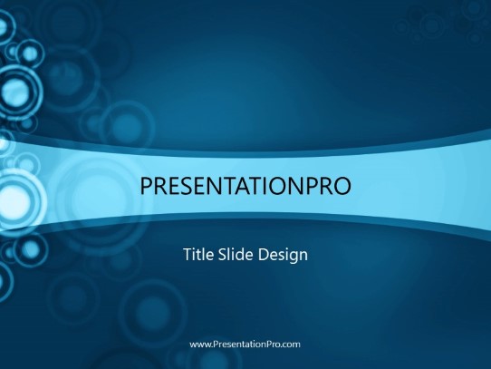 Bubble Circle Teal PowerPoint Template title slide design