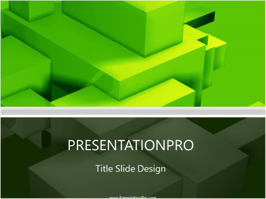 Building Blocks Green PowerPoint Template title slide design