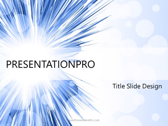 Burst Into Action Blue PowerPoint Template title slide design