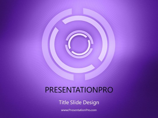 Circled Out Purple PowerPoint Template title slide design