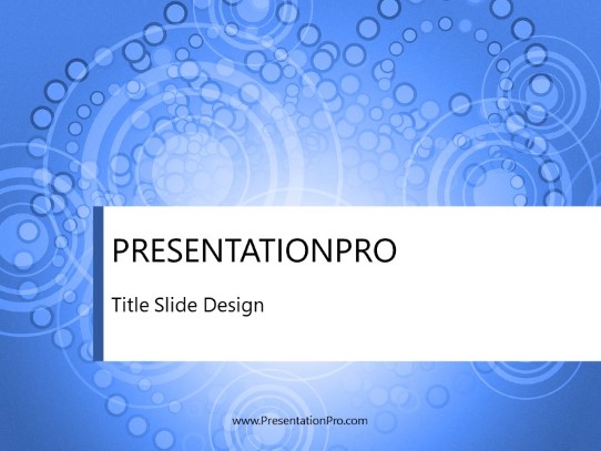 Concentric Bubbles Blue PowerPoint Template title slide design