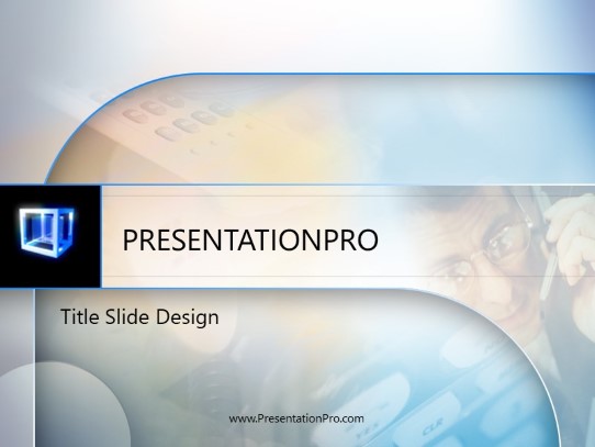 Cubicle PowerPoint Template title slide design