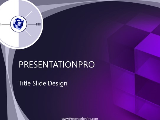 Cubie Purple PowerPoint Template title slide design