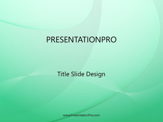 Curvedwisps Teal PowerPoint Template title slide design