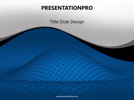 Curved Landscape Blue PowerPoint Template title slide design