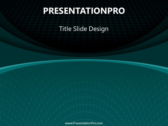 Curvy Pattern Teal PowerPoint Template title slide design