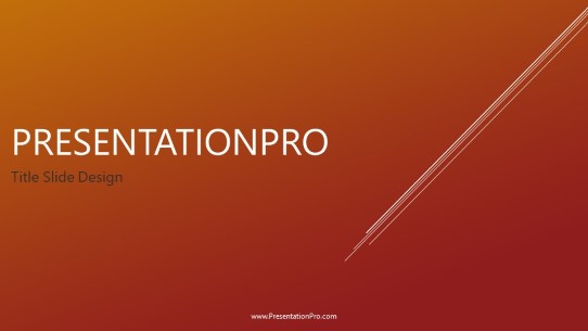 Diagonal Rays Red Widescreen PowerPoint Template title slide design
