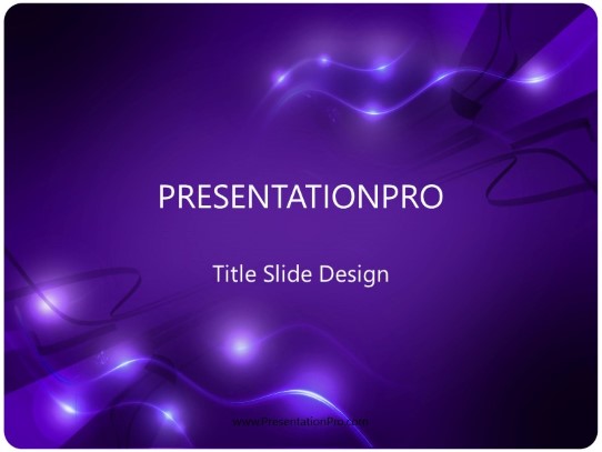 Electric Motion Purple PowerPoint Template title slide design