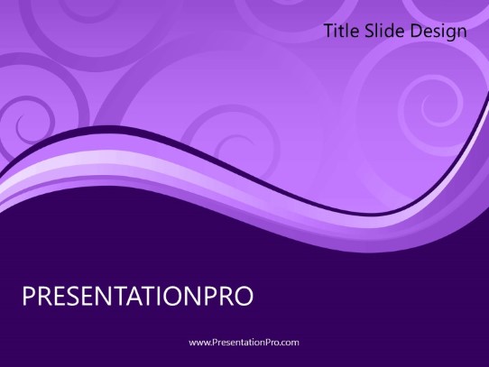 Elegant Swirl Purple PowerPoint Template title slide design