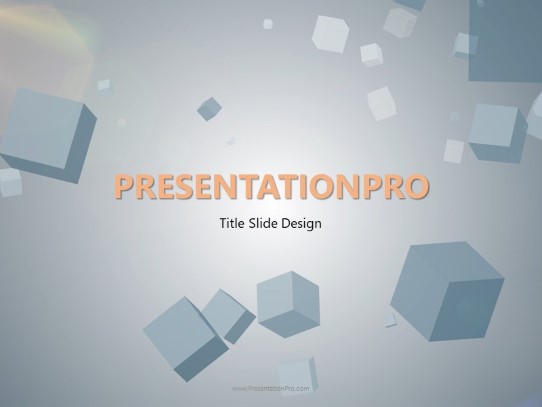 Falling Cubes PowerPoint Template title slide design