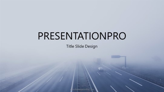 Fog Road PowerPoint Template title slide design