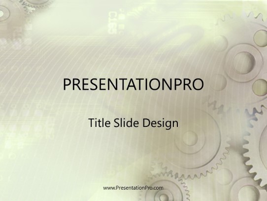 Gears PowerPoint Template title slide design