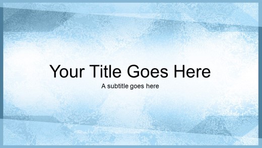 Ice Glass Widescreen PowerPoint Template title slide design