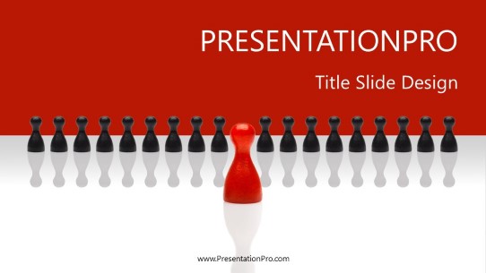 Leading Pieces Red Widescreen PowerPoint Template title slide design